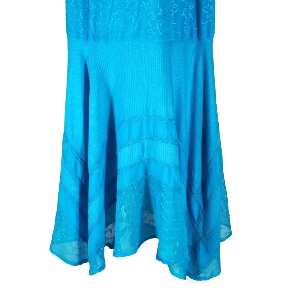 Added Dimensions Dress for Catherines Size 1X Blue Boho Hippie Midi Maxi‎